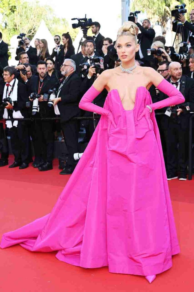 GIRL.BLACK: ELSA HOSK. RED CARPET, AT CANNES FILM FESTIVAL. EXUBERANT STYLE.